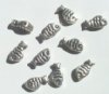 10 6.5x12.5mm Antique Silver Metal Fish Beads